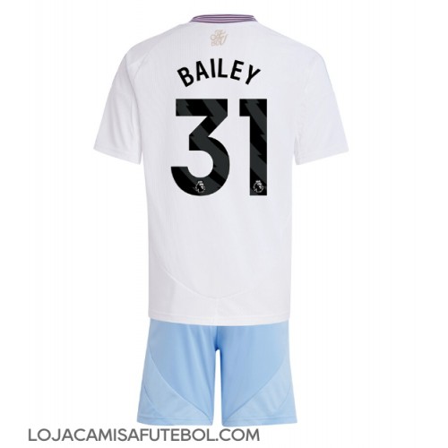 Camisa de Futebol Aston Villa Leon Bailey #31 Equipamento Secundário Infantil 2024-25 Manga Curta (+ Calças curtas)